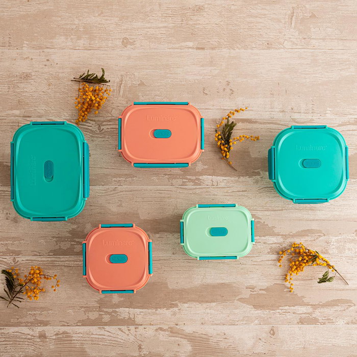 Recipiente Rectangular Hermético Vidrio Move Box Luminarc 65 cL