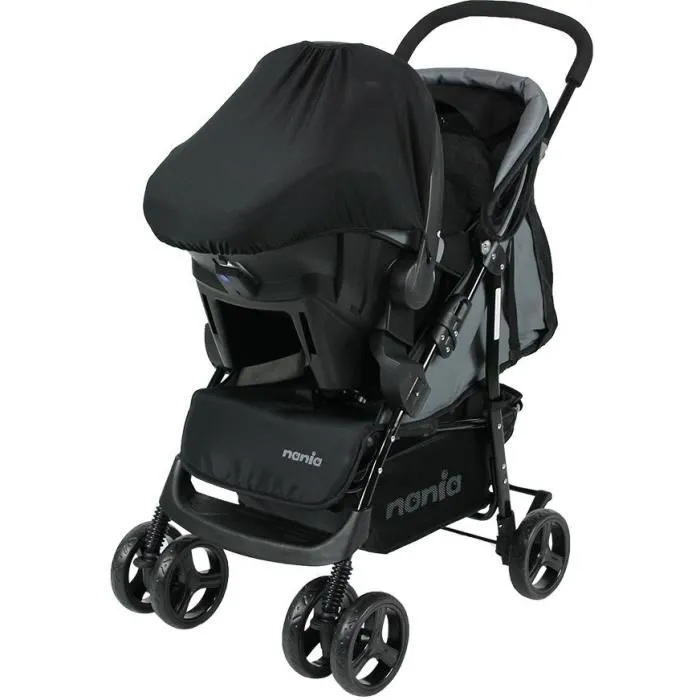 NANIA TEXAS Cochecito combinado 2 en 1 0-36 meses - Respaldo regulable + Silla de coche BEONE EVO R129 40-85 cm