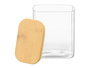 Vivalto Tarro Rectangular de Borosilicato 1,1L con Tapa de Bambú, 12x15x8 cm (Set de 12)
