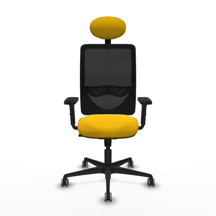PIQUERAS Y CRESPO Silla de oficina Zulema con mecanismo Sincro, Amarillo y Negro PIQUERAS Y CRESPO Silla de oficina Zulema con mecanismo Sincro, Amarillo y Negro