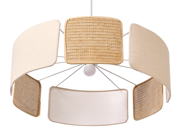 GIFTDECOR Lámpara Circular Mixta Blanco + Marron