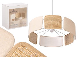 GIFTDECOR Lámpara Circular Mixta Blanco + Marron