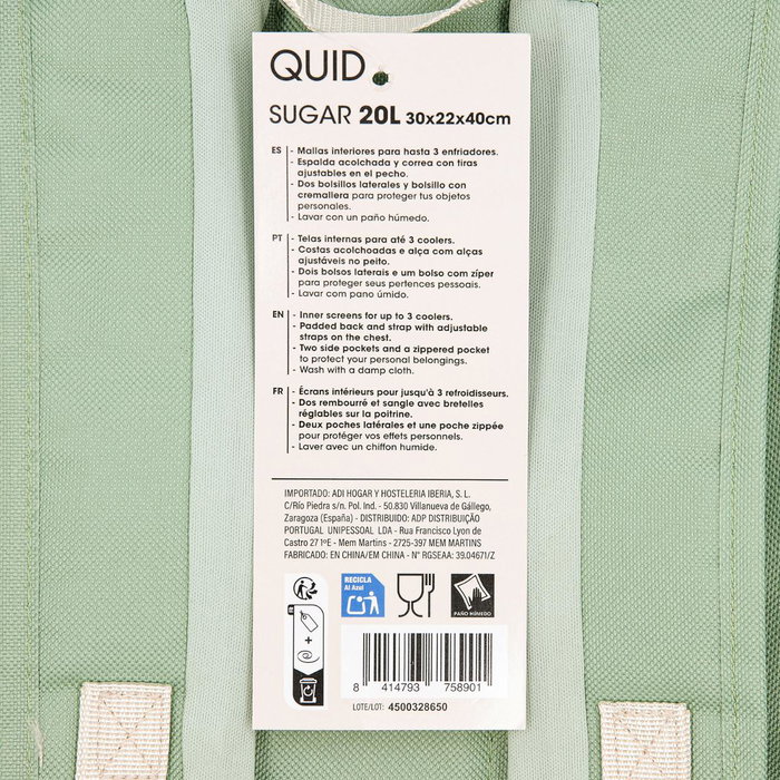 Mochila Térmica Sugar Quid 30x22x4 cm - 20 L (6 Unidades)