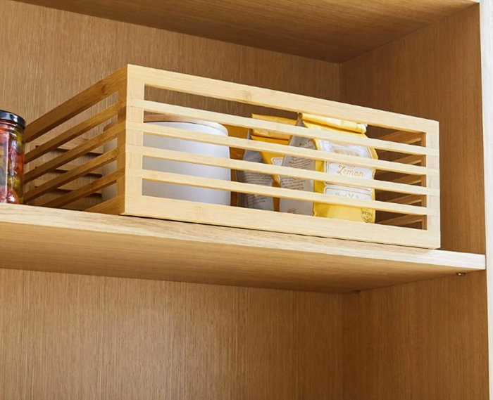 Confortime Set 3 Cajas de Bambú para Organización con 2 Medidas (18x13x13 cm) (4 Unidades)