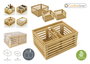 Confortime Set 3 Cajas de Bambú para Organización con 2 Medidas (18x13x13 cm) (4 Unidades)