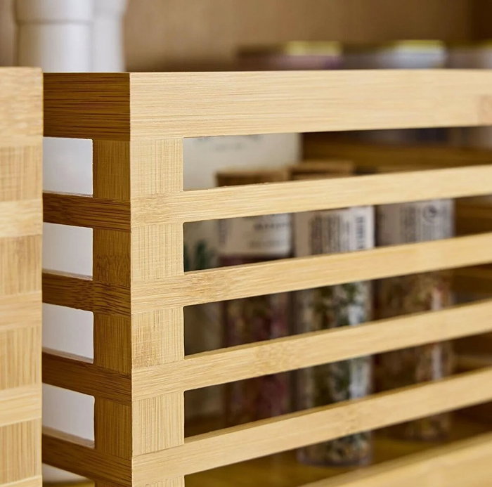 Confortime Set 3 Cajas de Bambú para Organización con 2 Medidas (18x13x13 cm) (4 Unidades)