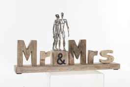DKD Home Decor Decoración Mango Aluminio Mr & Mrs 51x7,5x28 cm
