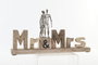 DKD Home Decor Decoración Mango Aluminio Mr & Mrs 51x7,5x28 cm
