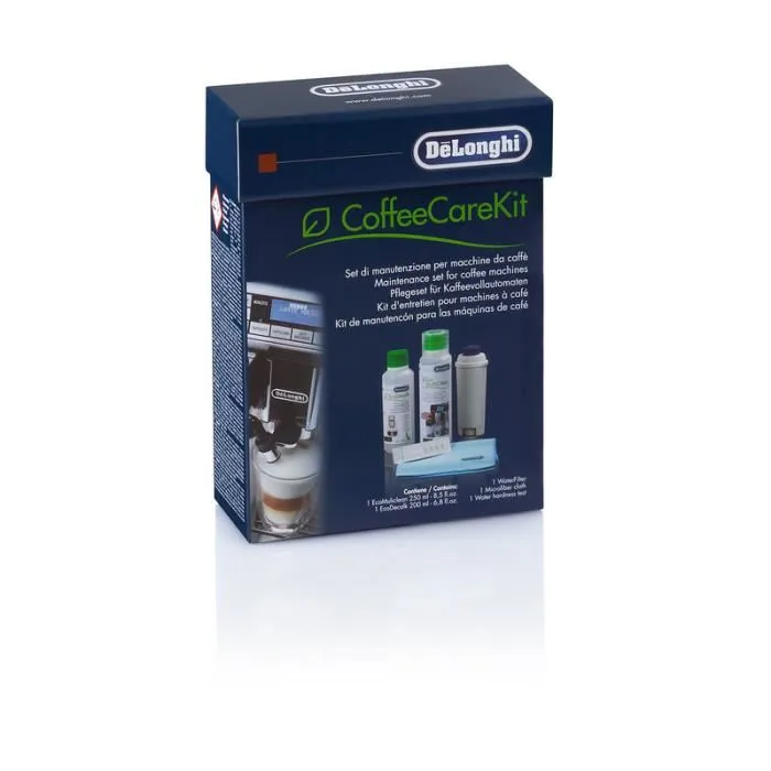 Delonghi DLSC306 Kit de Mantenimiento CoffeeCare para Cafetera Espresso con EcoDecalk, Filtro de Agua y Accesorios