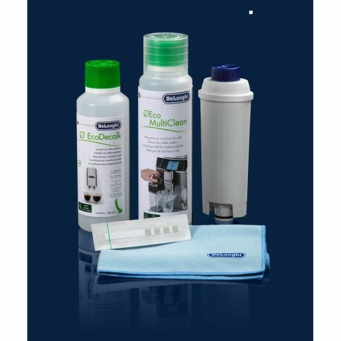 Delonghi DLSC306 Kit de Mantenimiento CoffeeCare para Cafetera Espresso con EcoDecalk, Filtro de Agua y Accesorios