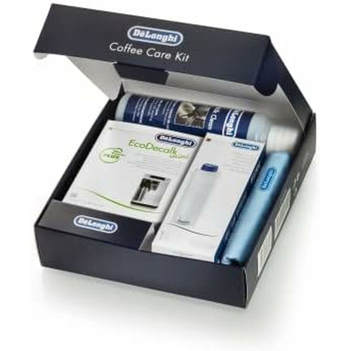 Delonghi DLSC306 Kit de Mantenimiento CoffeeCare para Cafetera Espresso con EcoDecalk, Filtro de Agua y Accesorios