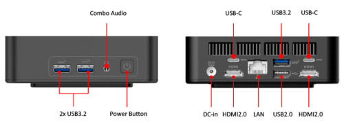 AOpen Mini PC DN5128 Intel Core i7-1260P, 16 GB RAM, 512 GB SSD, Ref. 90.ON600.AEC0 - Sistema Operativo No Incluido