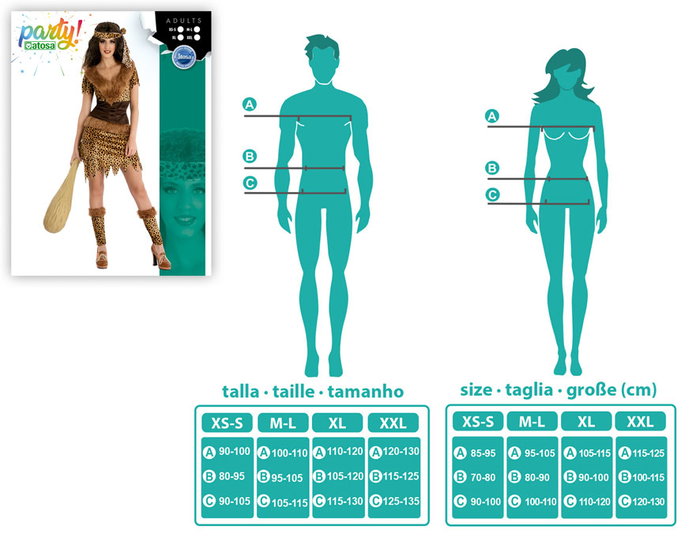 Disfraz Cavernícola Neandertal para Mujer Adulto - Traje Prehistoria de 4 Piezas (Vestido, Tocado, Cubrebotas) - Marrón - Poliéster Disfraz Cavernícola Neandertal para Mujer Adulto - Traje Prehistoria de 4 Piezas (Vestido, Tocado, Cubrebotas) - Marrón - Poliéster