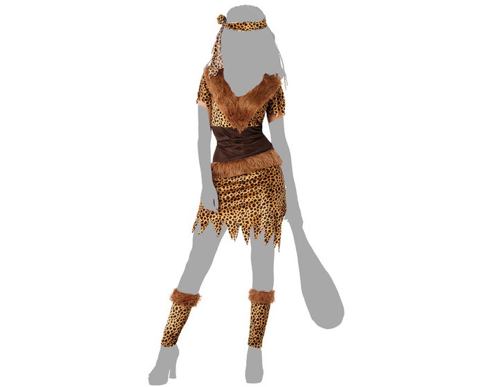 Disfraz Cavernícola Neandertal para Mujer Adulto - Traje Prehistoria de 4 Piezas (Vestido, Tocado, Cubrebotas) - Marrón - Poliéster Disfraz Cavernícola Neandertal para Mujer Adulto - Traje Prehistoria de 4 Piezas (Vestido, Tocado, Cubrebotas) - Marrón - Poliéster