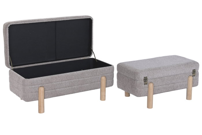 DKD Home Decor Set de 2 piezas con almacenamiento interior