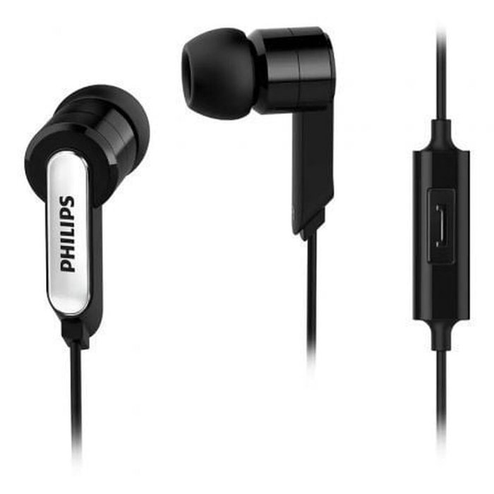 Auriculares con Micrófono Philips SHE1405BK/10 Negro Silicona