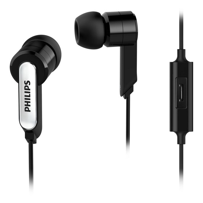 Auriculares con Micrófono Philips SHE1405BK/10 Negro Silicona