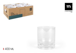 La Mediterranea Vaso Whisky 400 Ml 8.5 x 9.5 x 8.5 cm (24 Unidades)