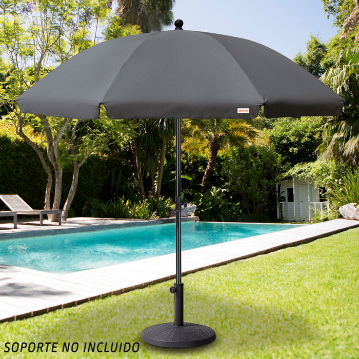 Aktive Garden Sombrilla para jardín 240 cm Protección UV30 Gris Aktive Garden Sombrilla para jardín 240 cm Protección UV30 Gris