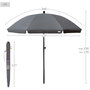 Aktive Garden Sombrilla para jardín 240 cm Protección UV30 Gris
