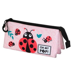 Oh My Pop Estuche Portatodo Triple Ladybug Rosa