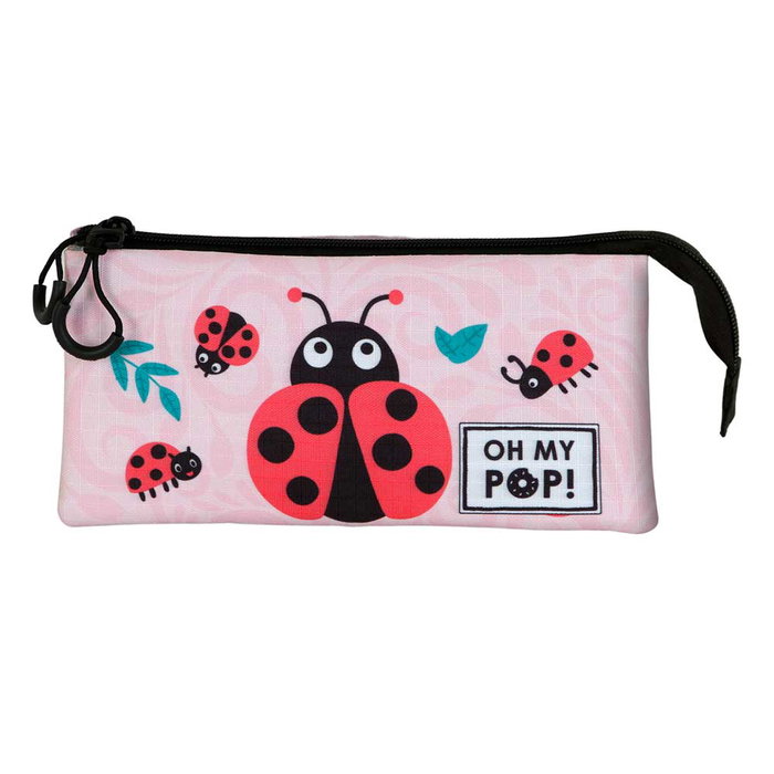 Oh My Pop Estuche Portatodo Triple Ladybug Rosa
