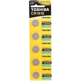 Toshiba CR1616 PW BP-5 Pilas de Botón de Litio, Pack de 5 Unidades, 3V