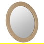 Espejo Redondo Beige Mdf-Tejido 80 X 4 X 80 cm