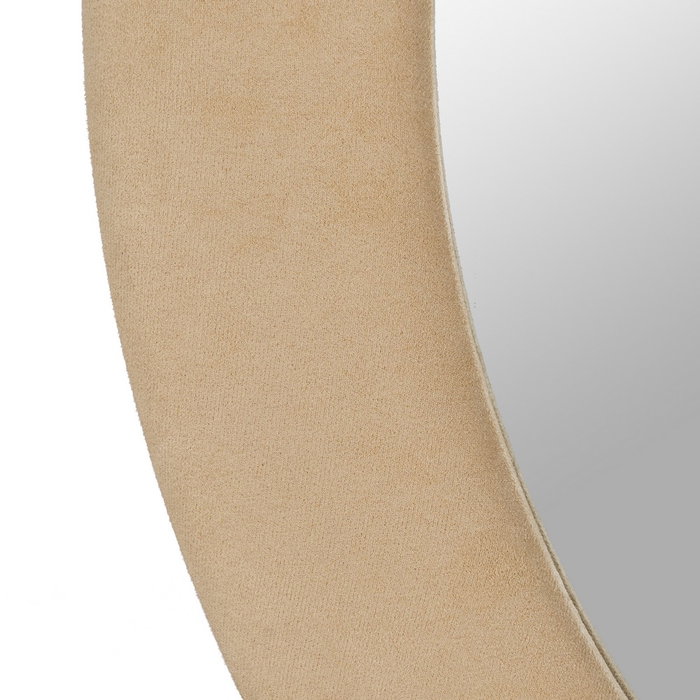 Espejo Redondo Beige Mdf-Tejido 80 X 4 X 80 cm