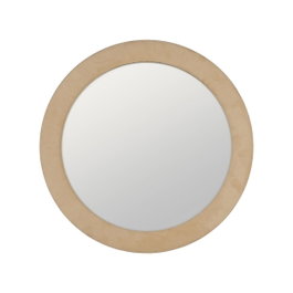 Ixia Espejo Redondo Beige MDF-Tejido 80 x 4 x 80 cm