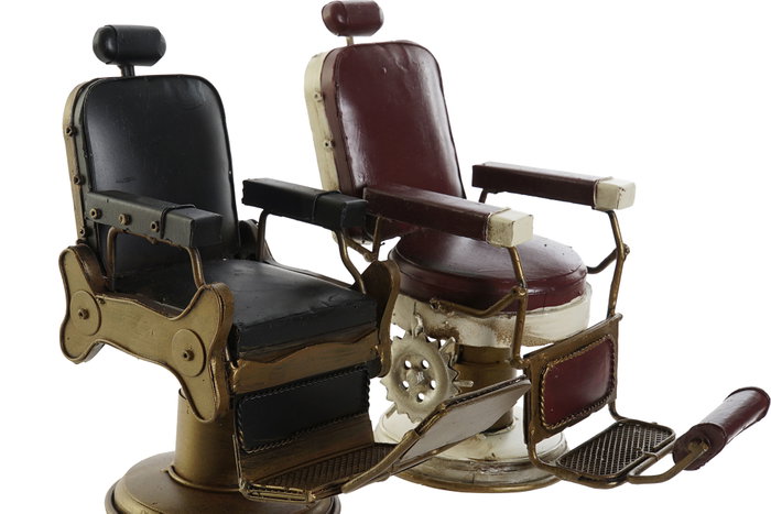DKD Home Decor Decoración Metal Sillón Barbería Pack de 2