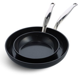 GreenPan Barcelona Pro Juego de 2 Sartenes 20+28cm Negro