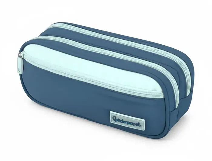 Liderpapel Estuche Portatodo Escolar Duo 3 Cremalleras con Bolsillo Frontal, 200x220x375 mm, 6 Unidades en Colores Surtidos