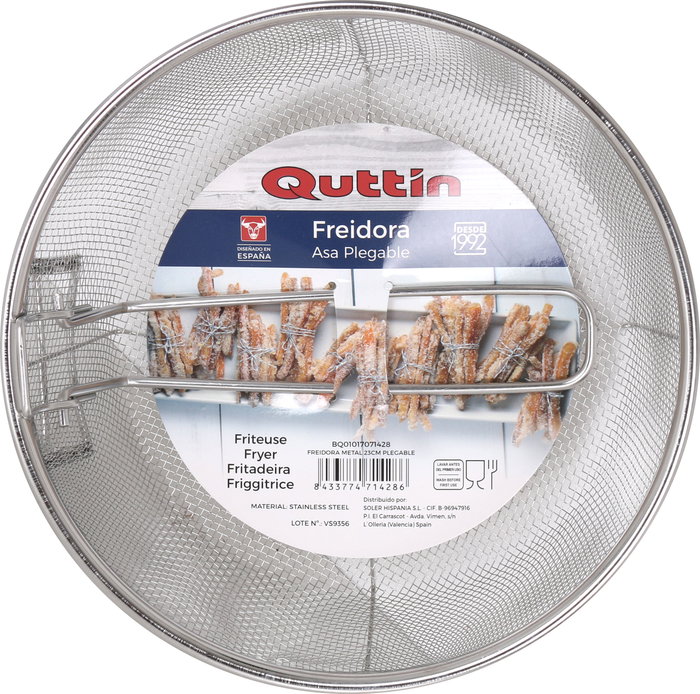Quttin Freidora Metal 23cm Plegable