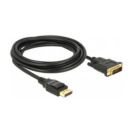 DeLOCK Cable Adaptador DisplayPort 1.2a a DVI-D 24+1, 3 m, Negro