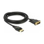 DeLOCK Cable Adaptador DisplayPort 1.2a a DVI-D 24+1, 3 m, Negro