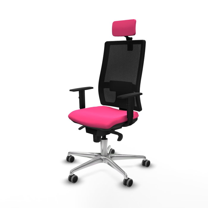 PIQUERAS Y CRESPO Silla de oficina Horna Rosa con mecanismo Sincro