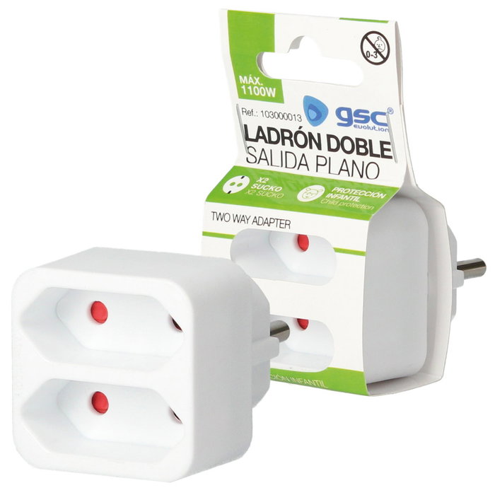 GSC Evolution Ladrón doble salida plano Blanco