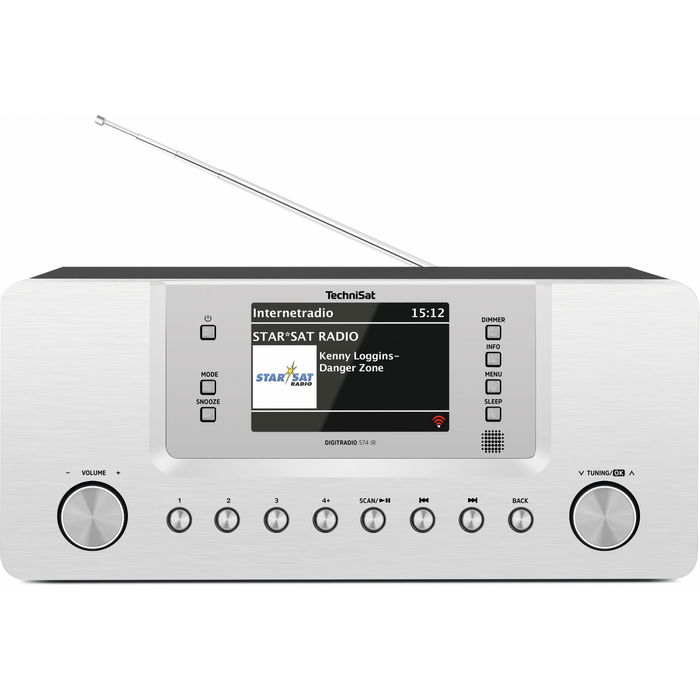 TechniSat DigitRadio 574 IR - Radio Digital DAB+ / FM, Receptor con Mando a Distancia, Color Plata Plateado