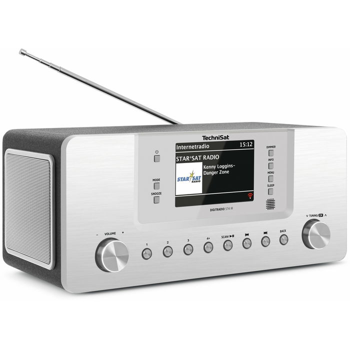TechniSat DigitRadio 574 IR - Radio Digital DAB+ / FM, Receptor con Mando a Distancia, Color Plata Plateado