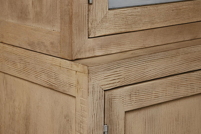DKD Home Decor Vitrina de Mango y Cristal Natural 200x45x230
