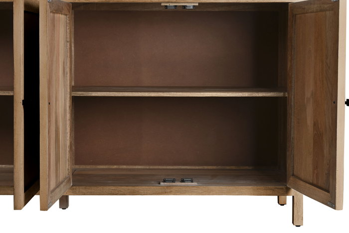 DKD Home Decor Vitrina de Mango y Cristal Natural 200x45x230