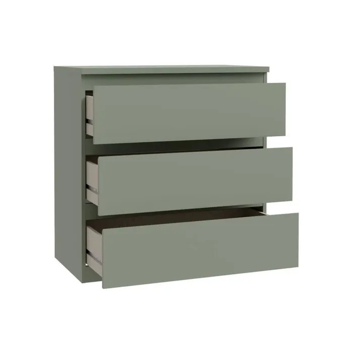 EMOK211U59 Cómoda 3 cajones Verde salvia 77,2 x 42 x 79,8 cm