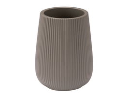 Berilo Portacepillos Rayas Abombado Gris 8x8x11 cm (Set de 12)
