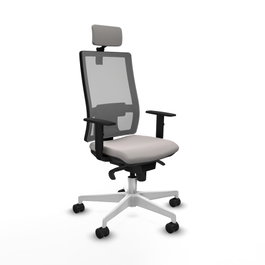 PIQUERAS Y CRESPO Silla de oficina Horna con mecanismo Sincro, Blanco y Gris