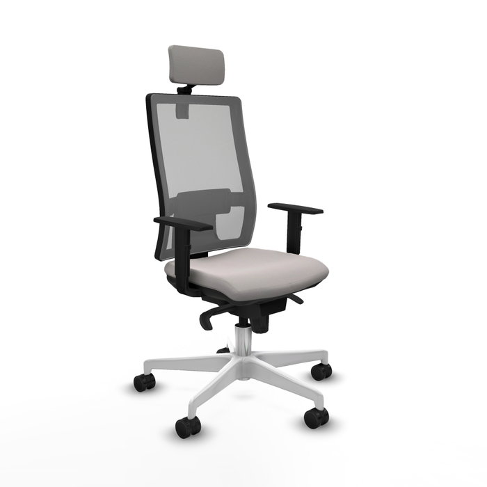 PIQUERAS Y CRESPO Silla de oficina Horna con mecanismo Sincro, Blanco y Gris PIQUERAS Y CRESPO Silla de oficina Horna con mecanismo Sincro, Blanco y Gris