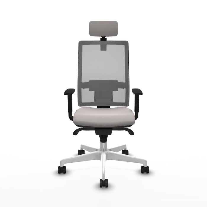 PIQUERAS Y CRESPO Silla de oficina Horna con mecanismo Sincro, Blanco y Gris PIQUERAS Y CRESPO Silla de oficina Horna con mecanismo Sincro, Blanco y Gris