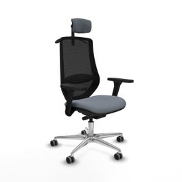 PIQUERAS Y CRESPO Silla de oficina Mardos con mecanismo Sincro/Traslack, Gris y Negro