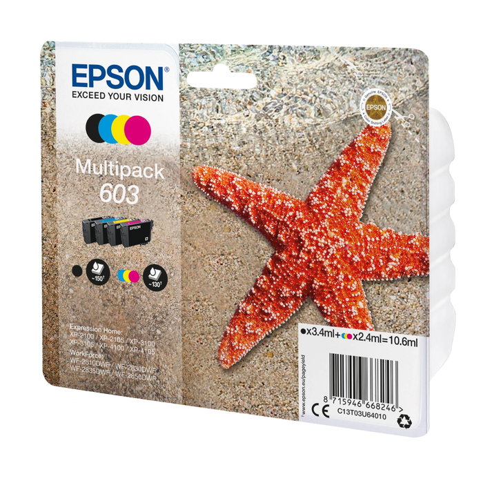 Epson Multipack de Tinta 603 (C13T03U64010) - Negro, Cian, Magenta, Amarillo Epson Multipack de Tinta 603 (C13T03U64010) - Negro, Cian, Magenta, Amarillo