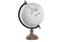 DKD Home Decor Globo Terráqueo PVC Mango con Letras Blanco